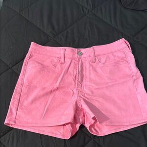 Pink Denim High Rise Shorts